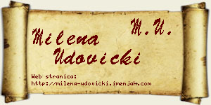 Milena Udovički vizit kartica